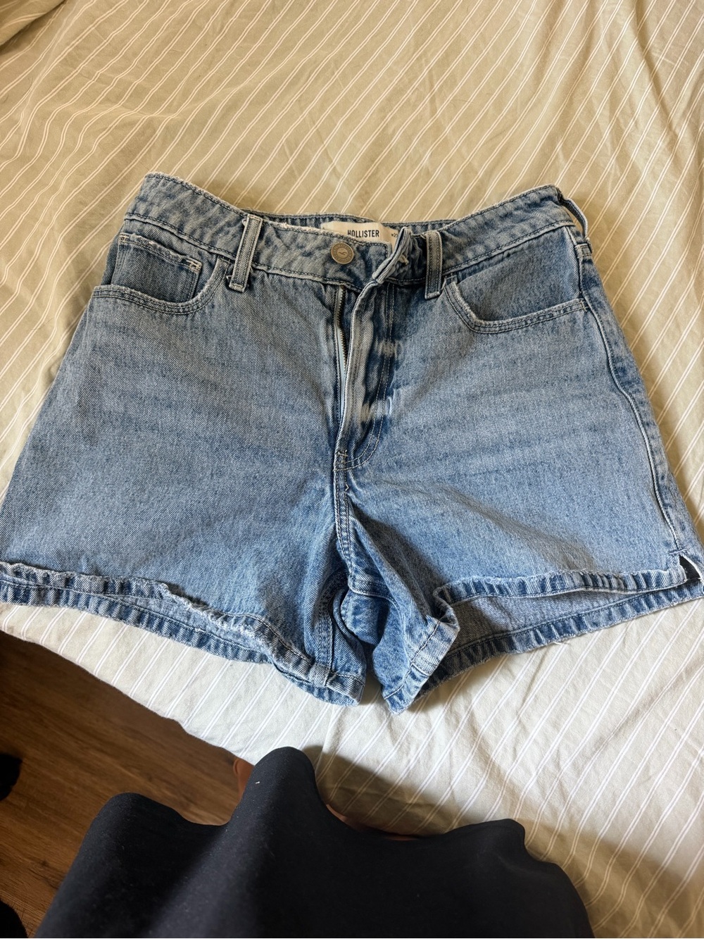 Hollister Light Wash High-Rise Denim Shorts